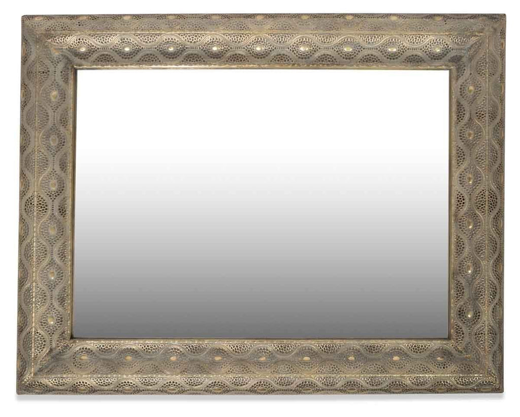 Free Standing Filigree Metal Floor Mirror-abc
