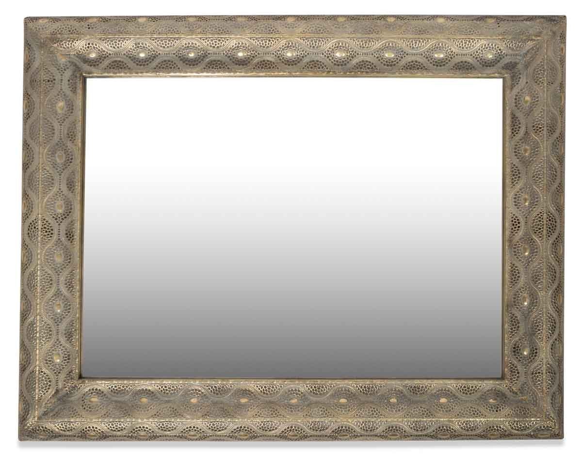 Free Standing Filigree Metal Floor Mirror-abc