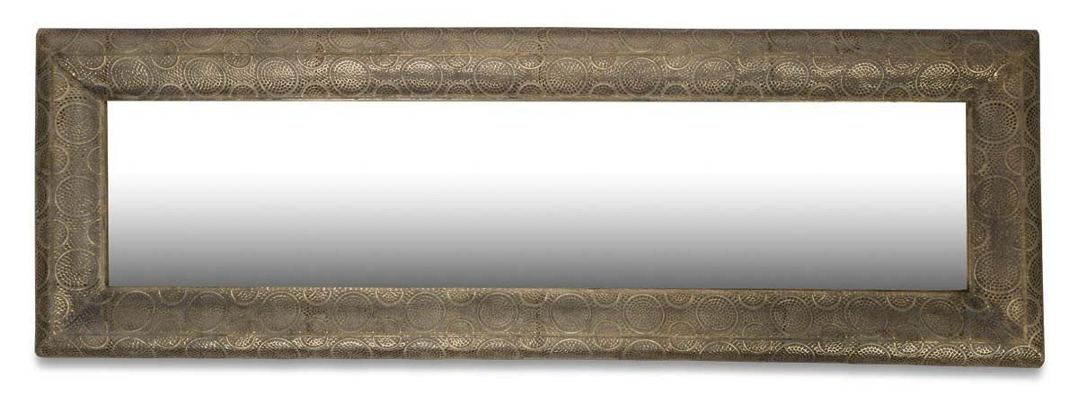 Free Standing Filigree Metal Floor Mirror with Support Frame at the Back-abc