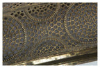 Free Standing Filigree Metal Floor Mirror with Support Frame at the Back-abc