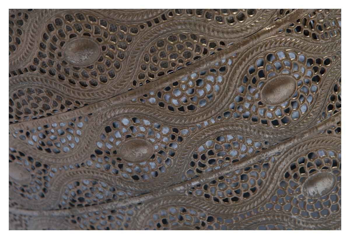 Filigree Round Metal Stool with Cushion-abc