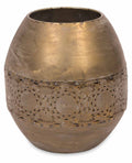 Filigree Metal Candle Holder with Glass Insert Large-abc