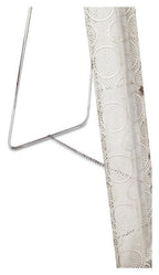 Free Standing Filigree Metal Floor Mirror with Support Frame at the Back - Antique White-abc