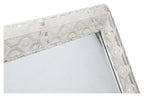 Filigree Metal Rectangular Wall Mirror - Antique White-abc