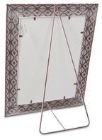 Filigree Metal Rectangular Wall Mirror - Antique White-abc