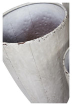 Set of 3 Metal Planter Pots - Antique White-abc
