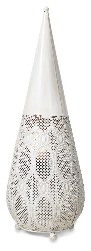 Filigree Metal Floor Lamp Large - Antique White-abc