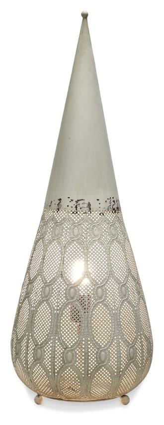 Filigree Metal Floor Lamp Small - Antique White-abc