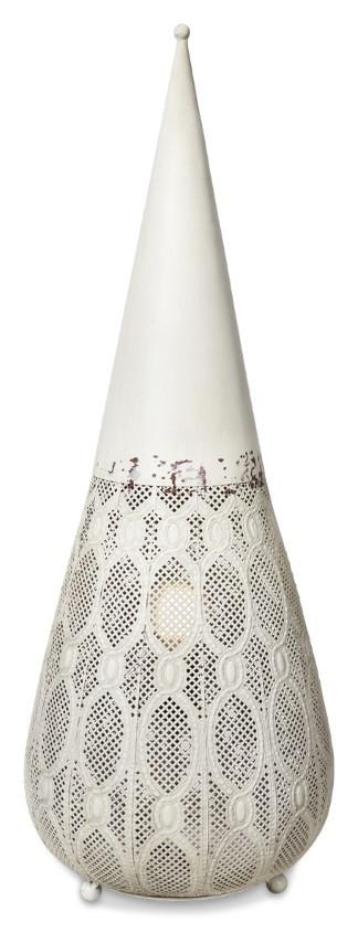 Filigree Metal Floor Lamp Small - Antique White-abc