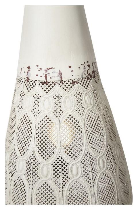 Filigree Metal Floor Lamp Small - Antique White-abc