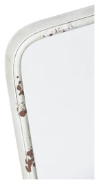 Vertical Rectangular Metal Mirror with Shelf - Antique White-abc
