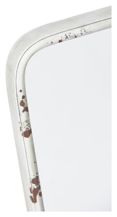 Vertical Rectangular Metal Mirror with Shelf - Antique White-abc