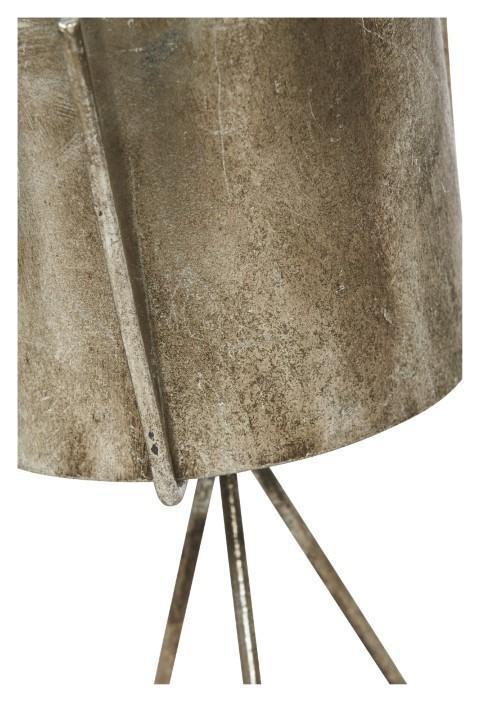 Set of 2 Metal Planters on Stands - Silver-abc