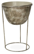 Metal Planter/Ice Bucket - Silver-abc