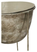 Metal Planter/Ice Bucket - Silver-abc