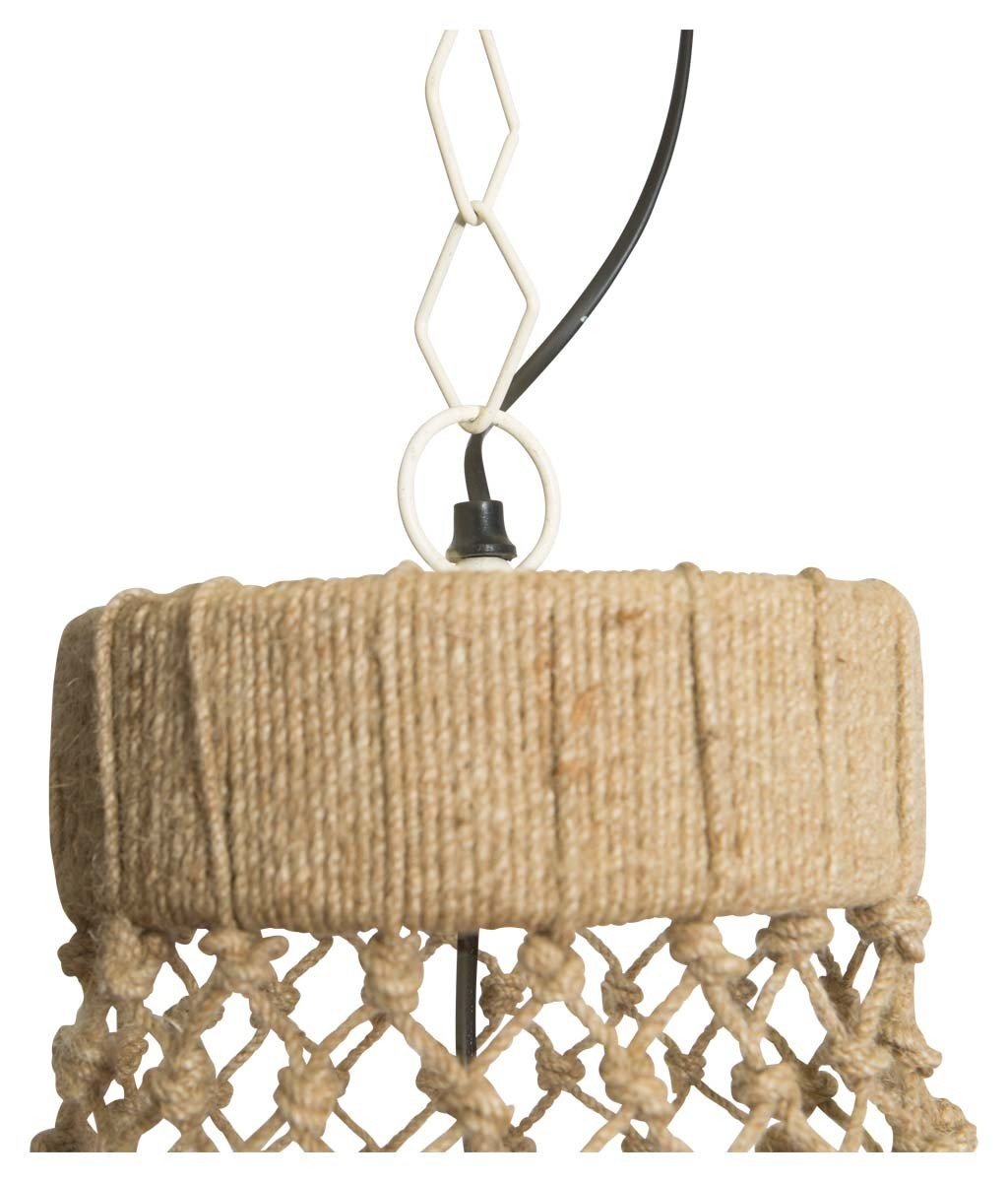 Large Three Tier Jute and Iron Chandelier-abc