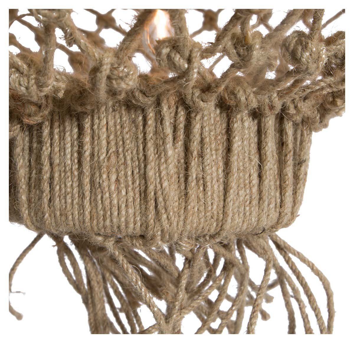 Medium Three Tier Jute and Iron Chandelier-abc