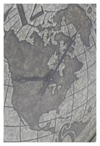 World Globe Metal Clock 80cm - Silver-abc