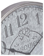 Hotel Pasquier Metal Clock 60cm - Silver-abc