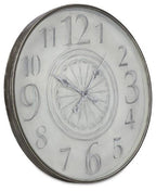 Fleur Classic Metal Clock 80cm - Antique Ivory-abc