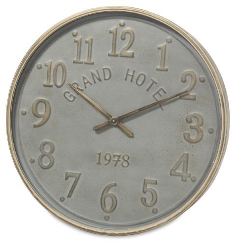 Wooden Paris Wall Clock 72cm - Antique Light Grey/Gold-abc