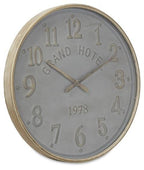 Wooden Paris Wall Clock 72cm - Antique Light Grey/Gold-abc