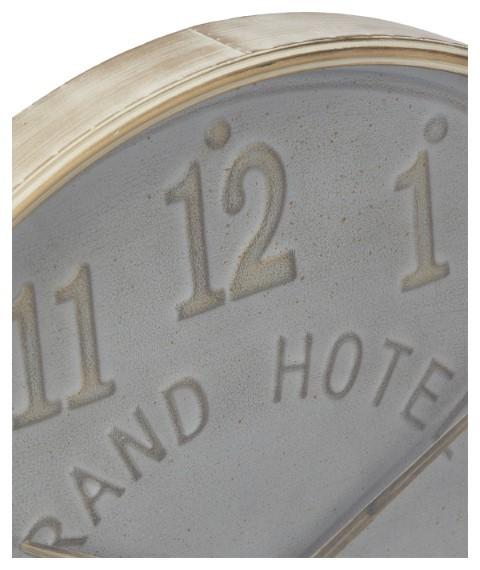 Wooden Paris Wall Clock 72cm - Antique Light Grey/Gold-abc