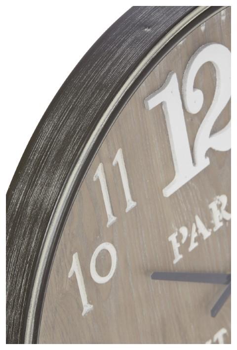 Wooden Paris Wall Clock 60cm - Antique Brown - 60x6x60cm-abc