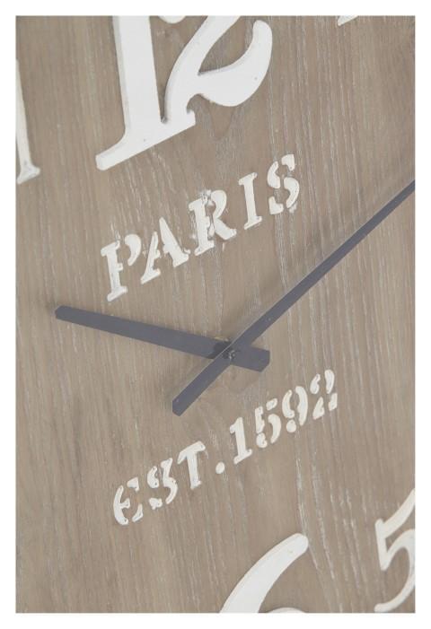 Wooden Paris Wall Clock 60cm - Antique Brown - 60x6x60cm-abc
