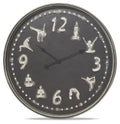 Yoga Central Metal Wall Clock 72cm - Antique Dark Grey-abc