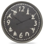 Yoga Central Metal Wall Clock 72cm - Antique Dark Grey-abc