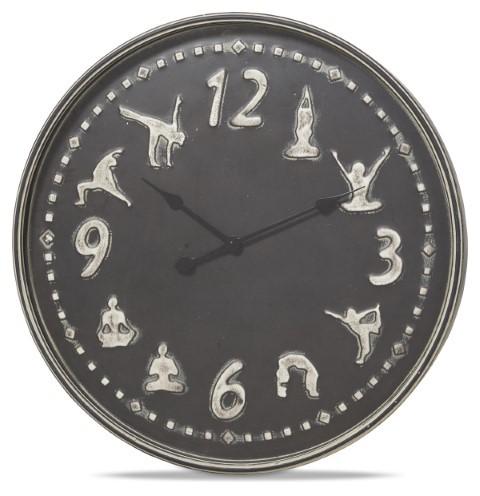 Yoga Central Metal Wall Clock 72cm - Antique Dark Grey-abc