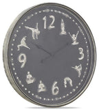 Yoga Central Metal Wall Clock 72cm - Antique Dark Grey-abc