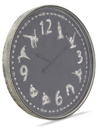 Yoga Central Metal Wall Clock 72cm - Antique Dark Grey-abc