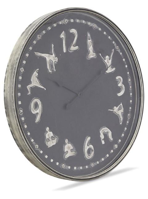 Yoga Central Metal Wall Clock 72cm - Antique Dark Grey-abc