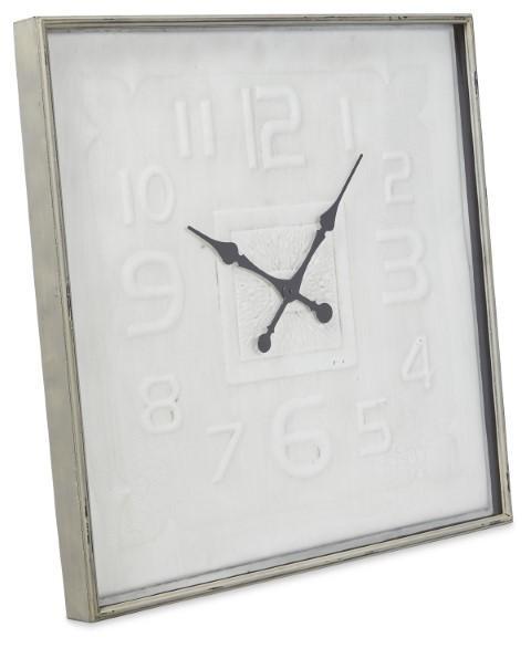 Square Contemporary Metal Wall Clock 80cm - Antique ICream-abc