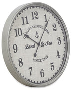 Land & Sea Wall Clock 60cm - Antique Grey-abc