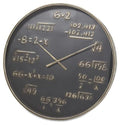 Mathematics Metal Wall Clock 80cm - Antique Black/Gold-abc