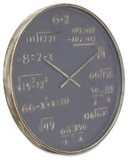 Mathematics Metal Wall Clock 80cm - Antique Black/Gold-abc