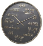 Mathematics Metal Wall Clock 80cm - Antique Black/Gold-abc