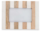 Striped Wood and Marble Picture Frame-abc