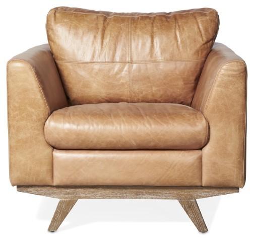 Milan Leather Armchair - Tan - 90x90x82cm - 26.4kg-abc