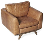 Milan Leather Armchair - Tan - 90x90x82cm - 26.4kg-abc