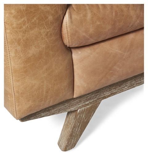 Milan Leather Armchair - Tan - 90x90x82cm - 26.4kg-abc