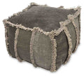 Kitson Square Hand Woven Stone Wash Cotton Ottoman with Thermocol Bean Filler-abc