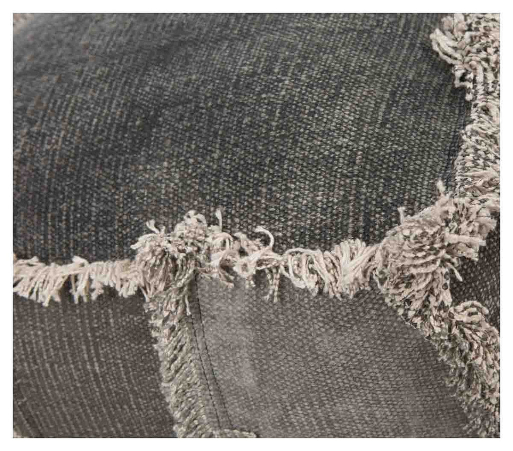 Kitson Square Hand Woven Stone Wash Cotton Ottoman with Thermocol Bean Filler-abc