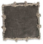 Kitson Square Hand Woven Stone Wash Cotton Ottoman with Thermocol Bean Filler-abc
