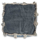 Kitson Square Hand Woven Stone Wash Cotton Ottoman with Thermocol Bean Filler-abc