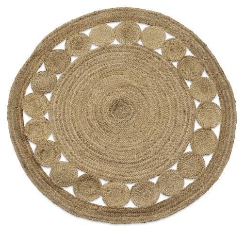 Round Bondi Circle Jute Rug 150cm - Natural-abc
