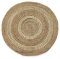 Round Inner Ring Jute Rug 150cm - Natural-abc